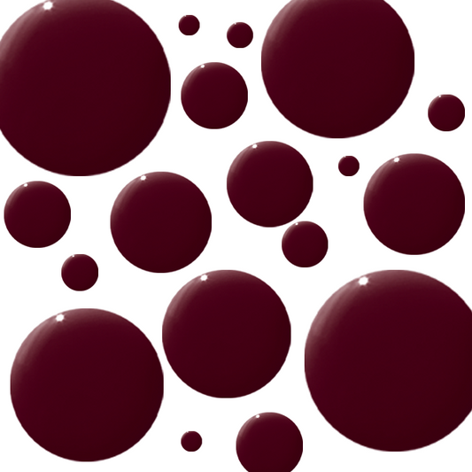 Obsessed Gel Mani System showing dark ruby gel polish droplets for rich, long-lasting at-home manicure by Olive and June