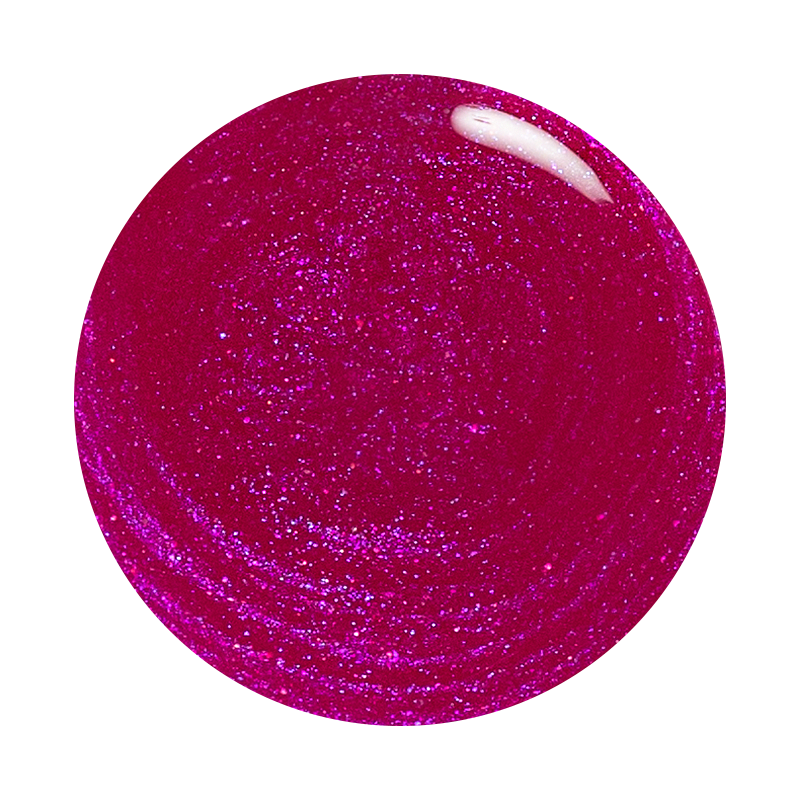 Lily Blooms shimmering magenta gel polish with a sparkling finish for quick dry, long-lasting at-home manicures and pedicures