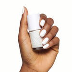 Perfect French Long-Lasting Mani System showing a hand with smooth white polish holding a polish bottle