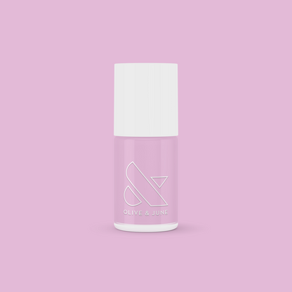 Bottle of Fierce & Loving lilac gel polish by Olive and June for a bold, long-lasting manicure or pedi
