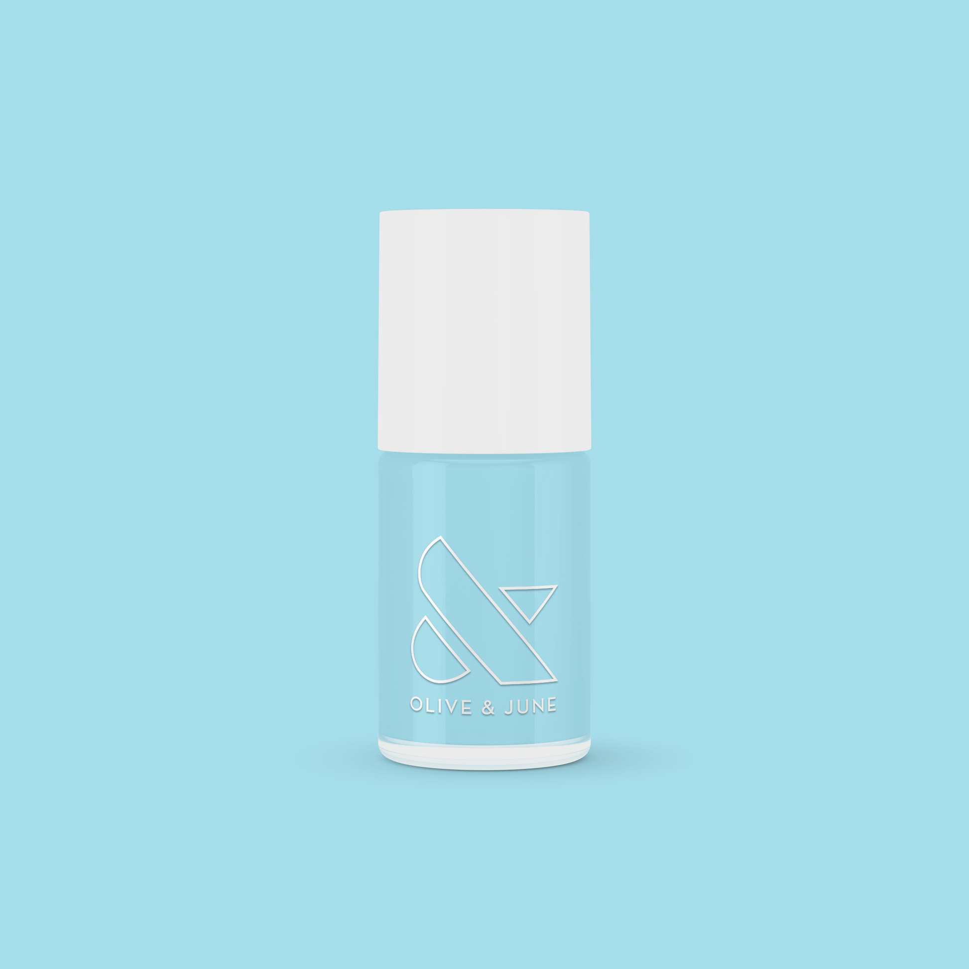 Bottle of Honest & True gel polish in serene blue for calm, long-lasting at-home manicure and pedicure use
