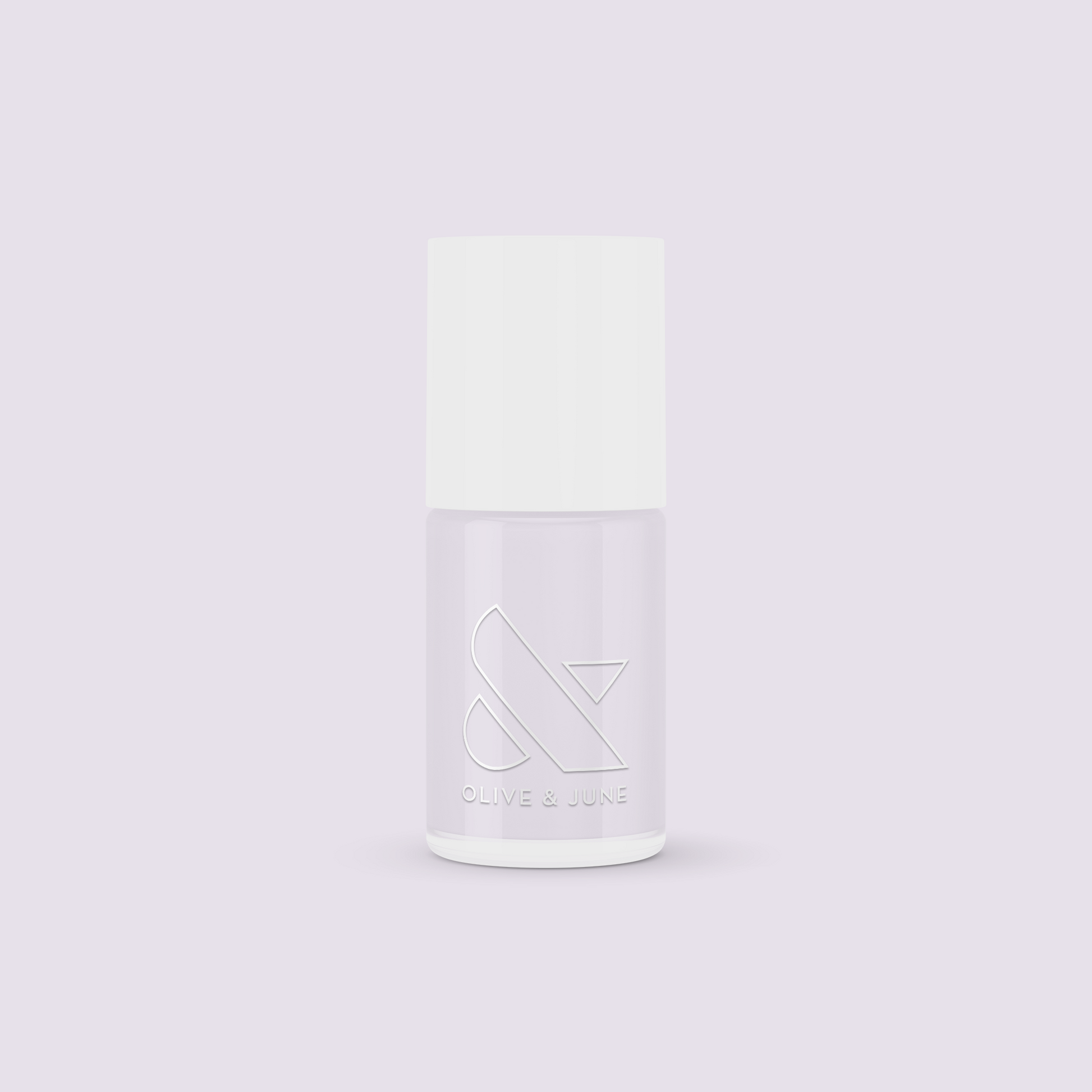 Bottle of TT gel polish in a soft almost-pastel lavender with subtle grey undertones for at-home manicures