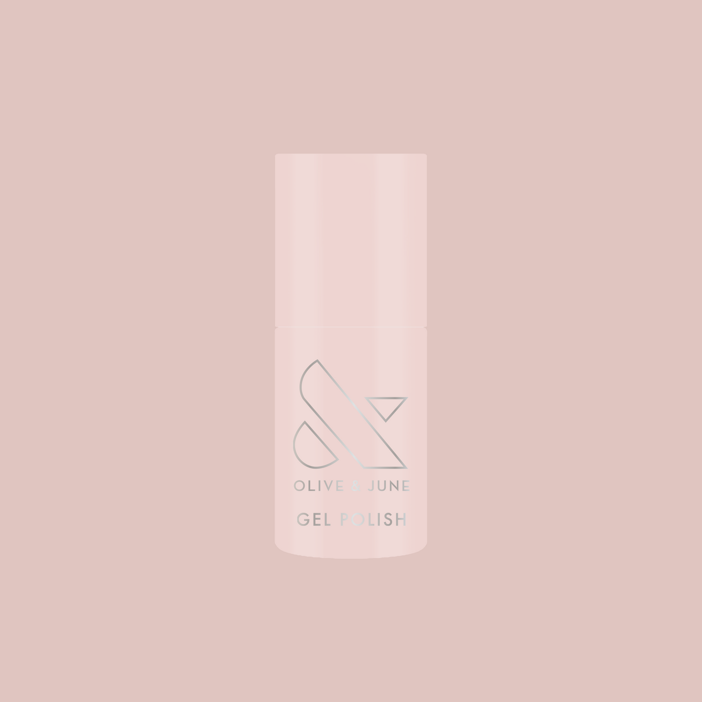 Olive and June Dream Job - Gel polish bottle in milky sheer pink on matching soft pink background