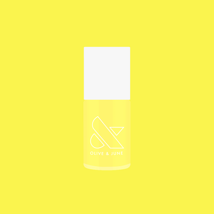 Game Set Mani nail polish bottle in bright neon yellow for quick-dry and long-lasting at-home manicure looks