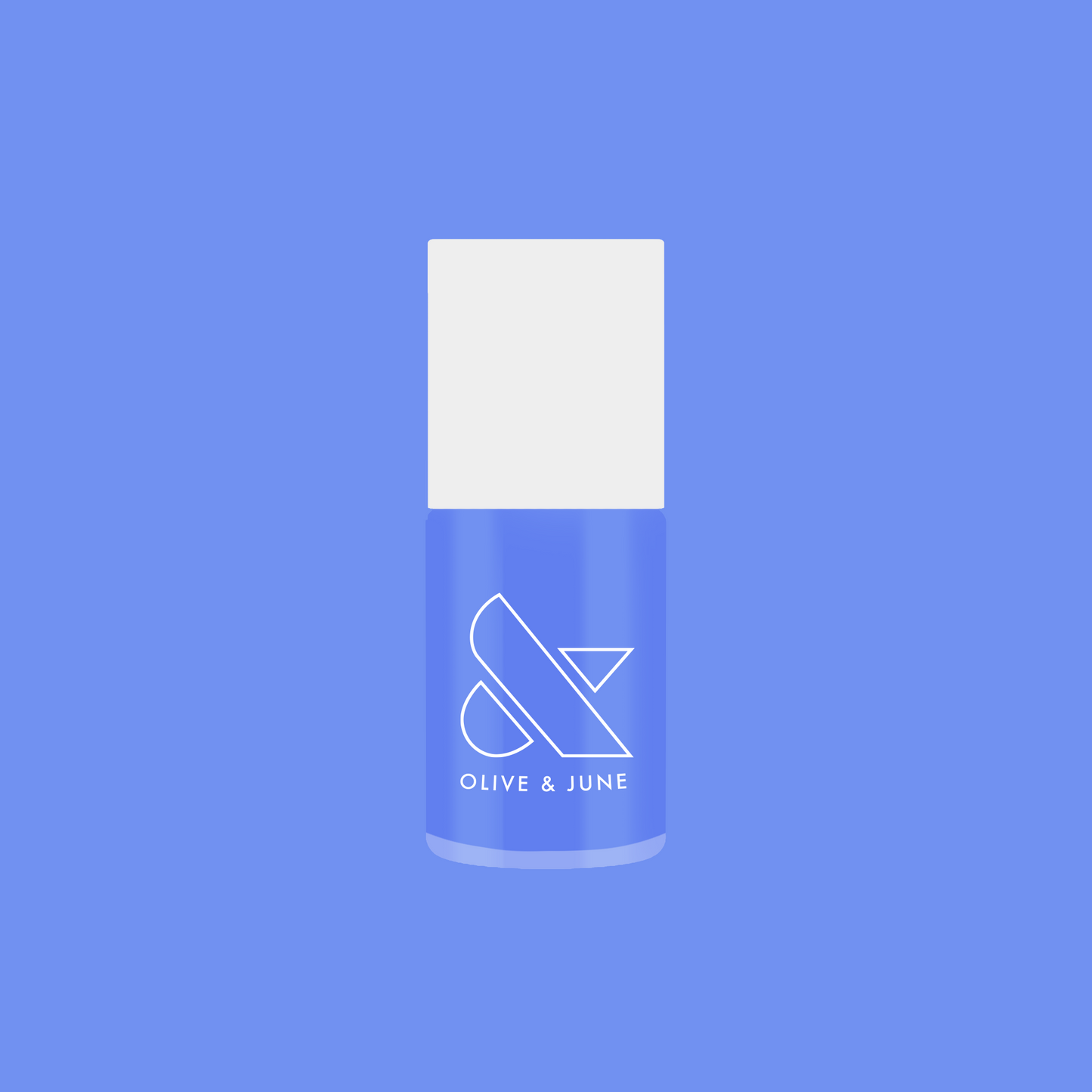 Bottle of Rally Ready nail polish in dusty ultramarine blue by Olive and June for long-lasting at-home mani and pedi