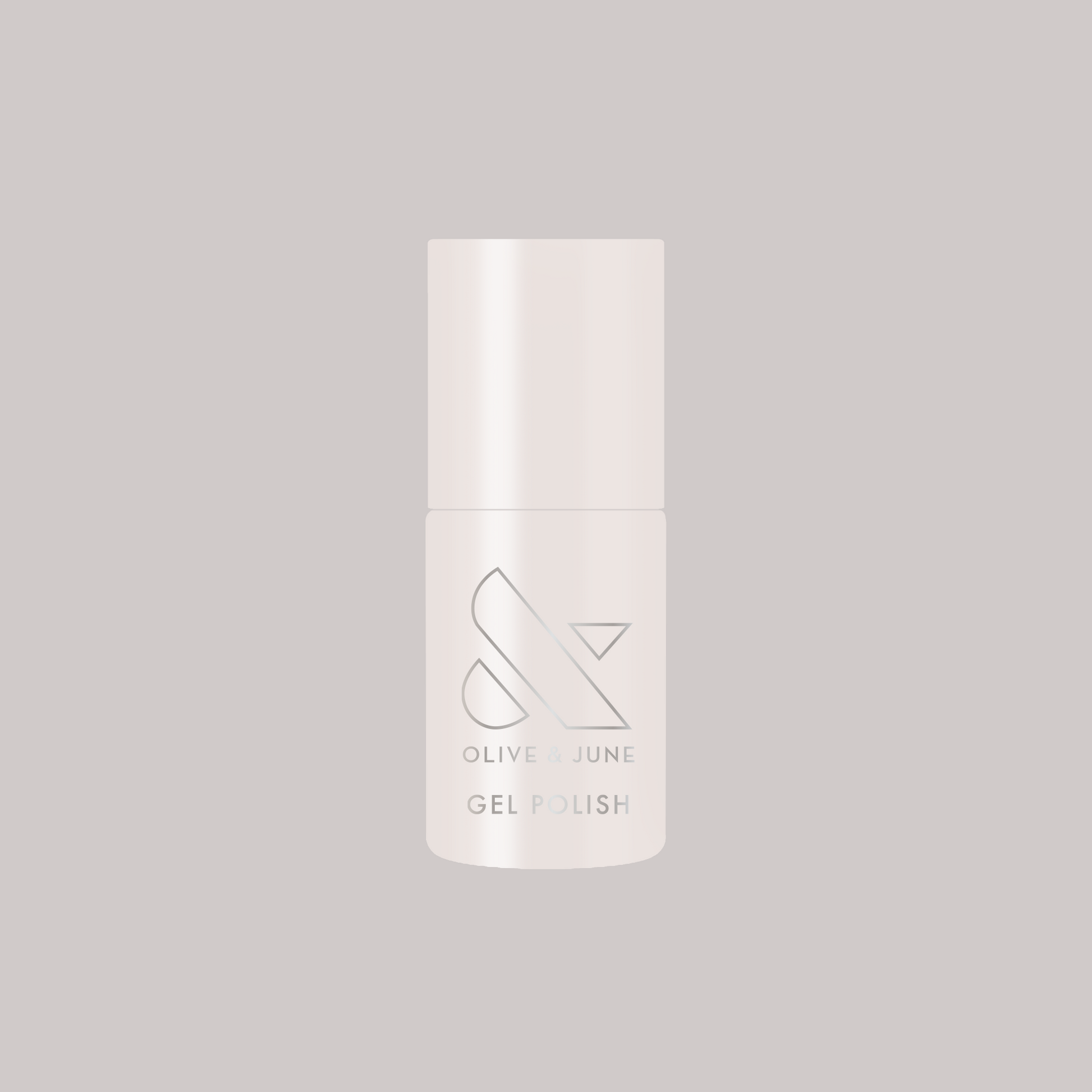 Atlas - Gel bottle with soft pearly white polish by Olive and June for a clean, long-lasting gel manicure or mani.