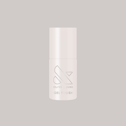Atlas - Gel bottle with soft pearly white polish by Olive and June for a clean, long-lasting gel manicure or mani.
