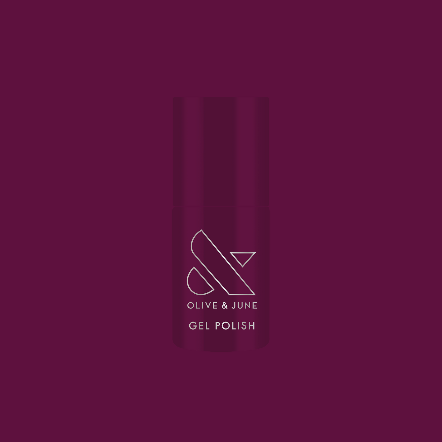 Plaza - Gel bottle with deep mulberry purple gel polish for a rich, long-lasting manicure by Olive and June