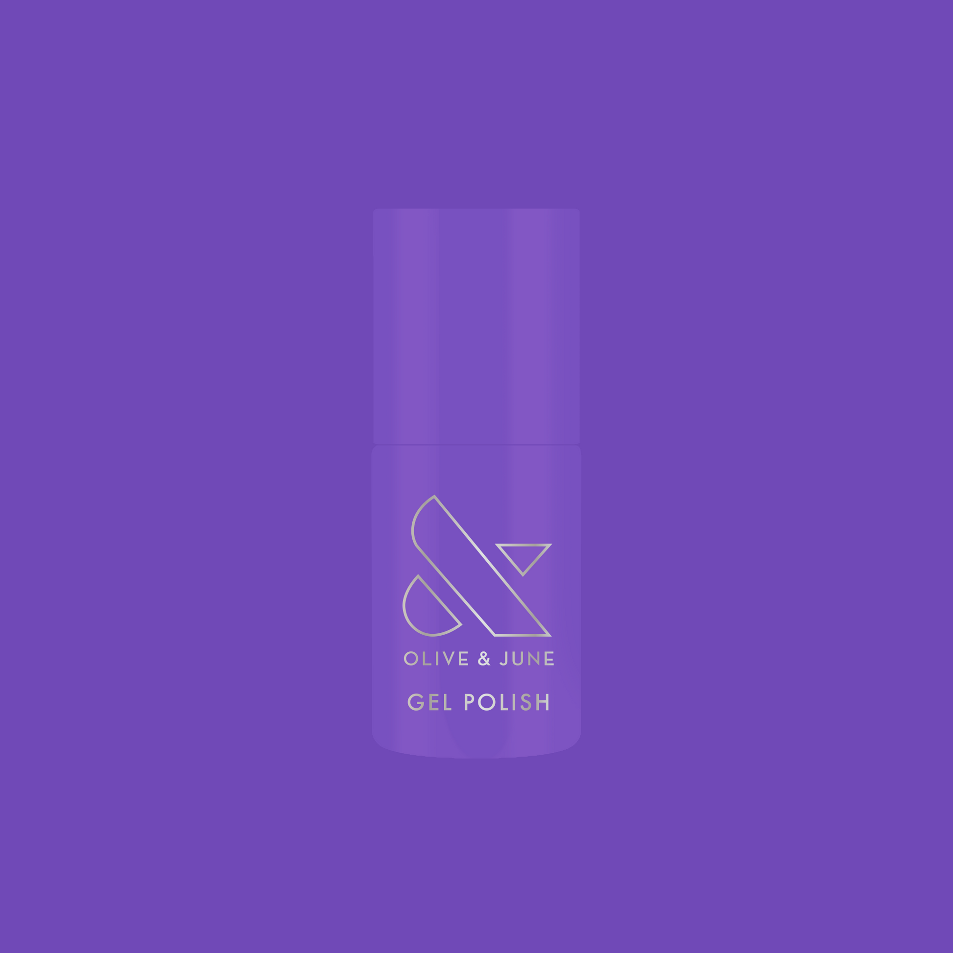 Wish You Were Here - Gel vibrant violet gel polish bottle by Olive and June for glossy at home manicures