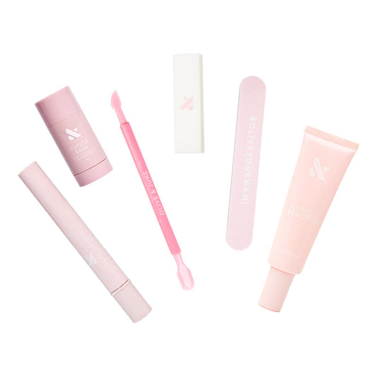 Cuticle Care Set with tools and treatments to hydrate, nourish, and soften cuticles for healthy nail maintenance