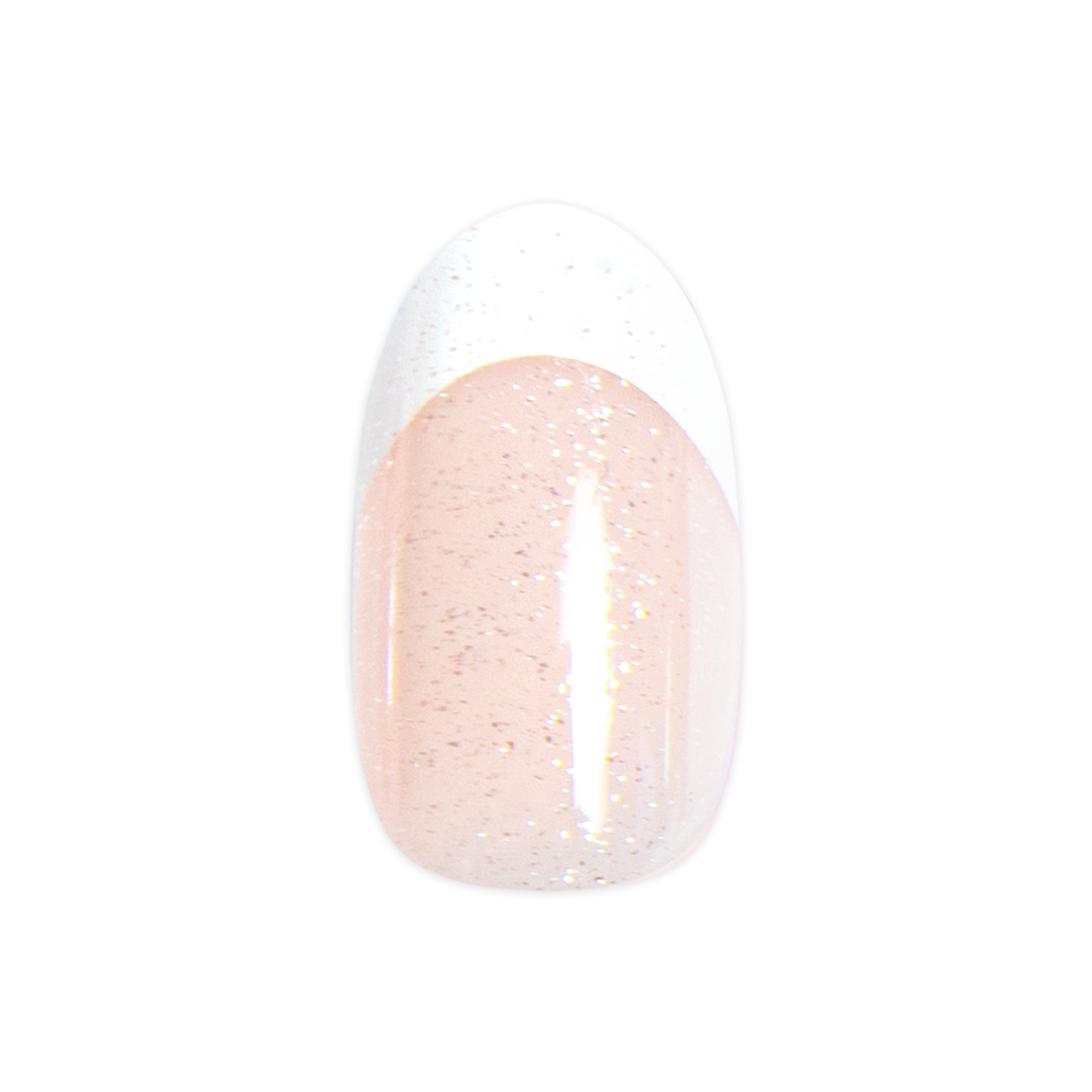 Glitter French - Press-On | Medium | Oval