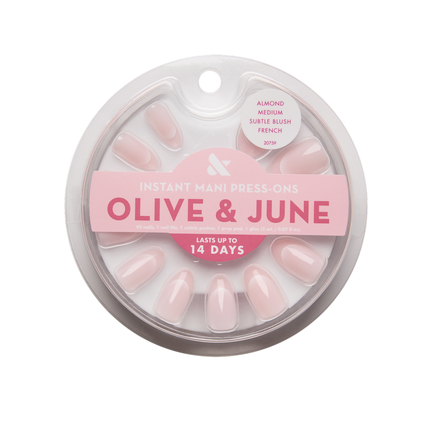 Subtle Blush French - Press On | Medium | Almond