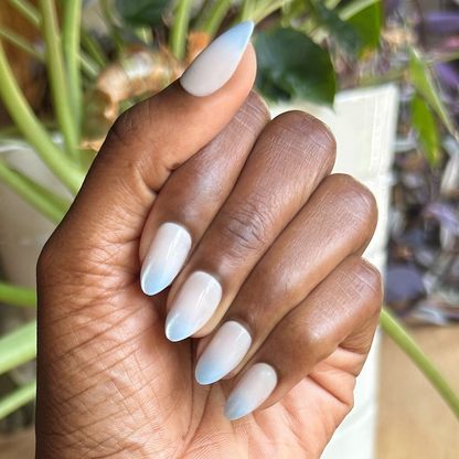 Ocean Mist Velvet Gradient - Press On | Medium | Almond
