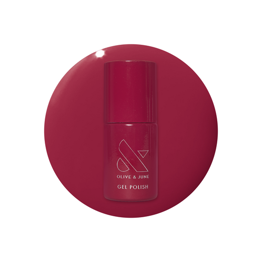 JG - Gel bottle in a rich berry shade for a bold, long-lasting gel polish mani by Olive and June