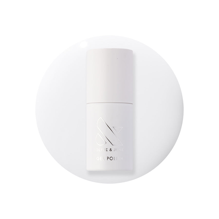 Perfect French Gel Mani System white gel polish bottle on matching white gel polish background