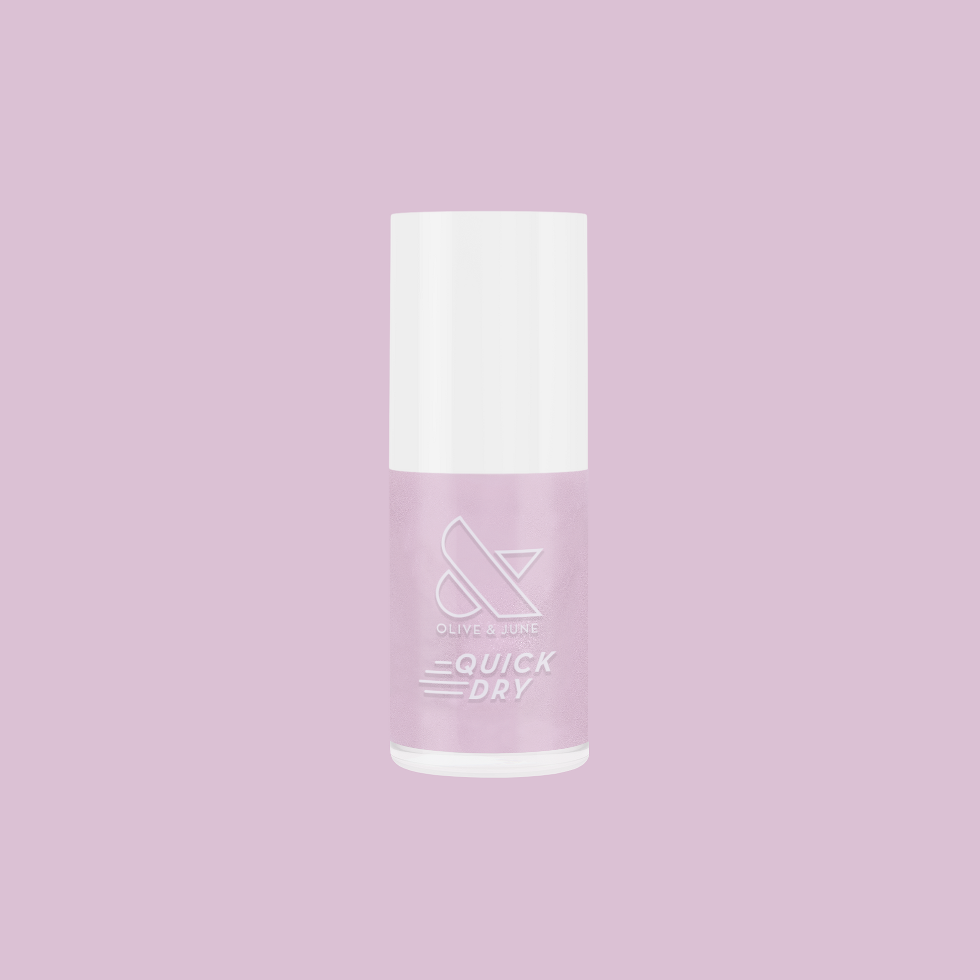 Baroque quick dry gel polish bottle with pearly iridescent finish on light purple background