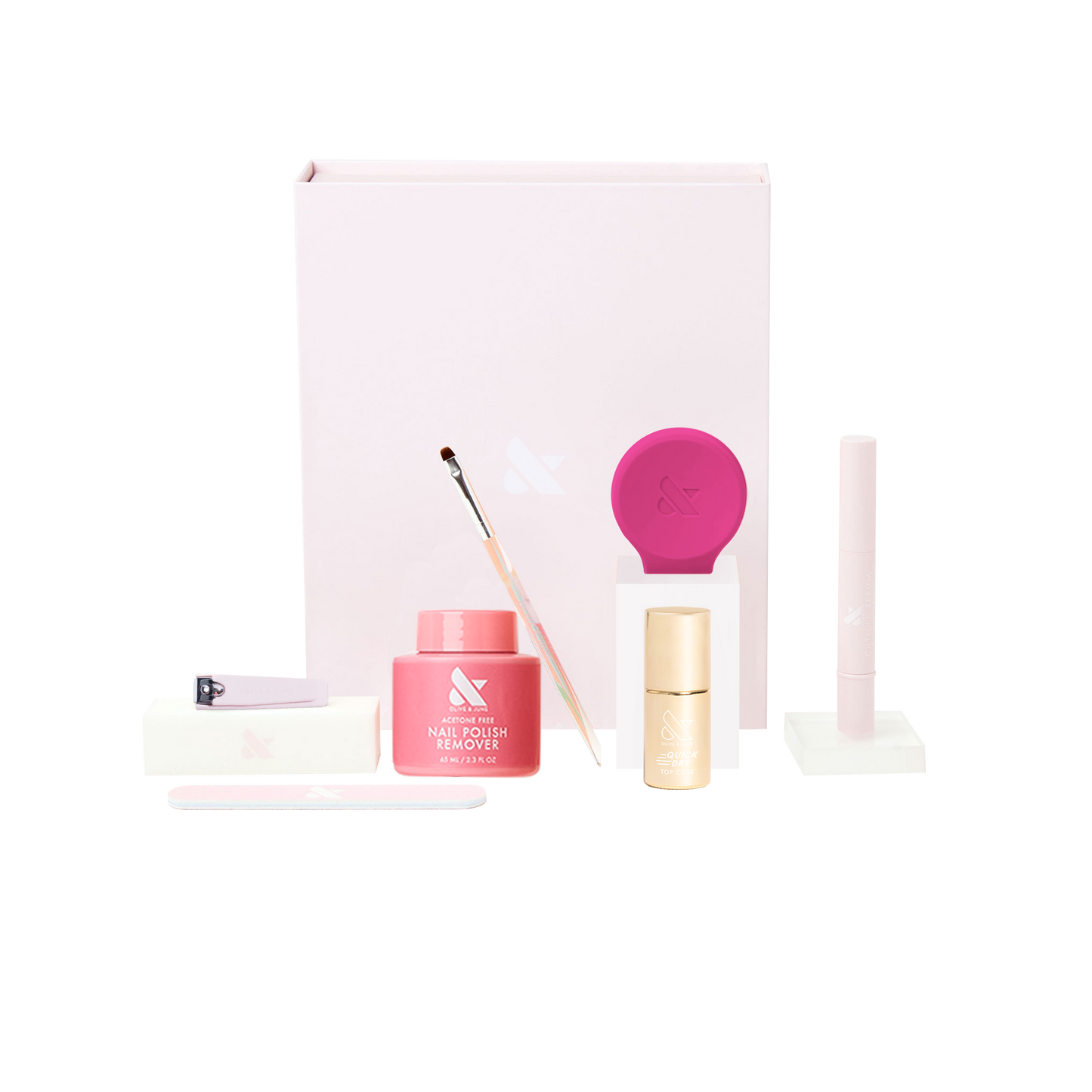 The Quick Dry Mani System - 6 Polishes with nail remover, brush, and tools for easy at-home manicure and quick drying polish