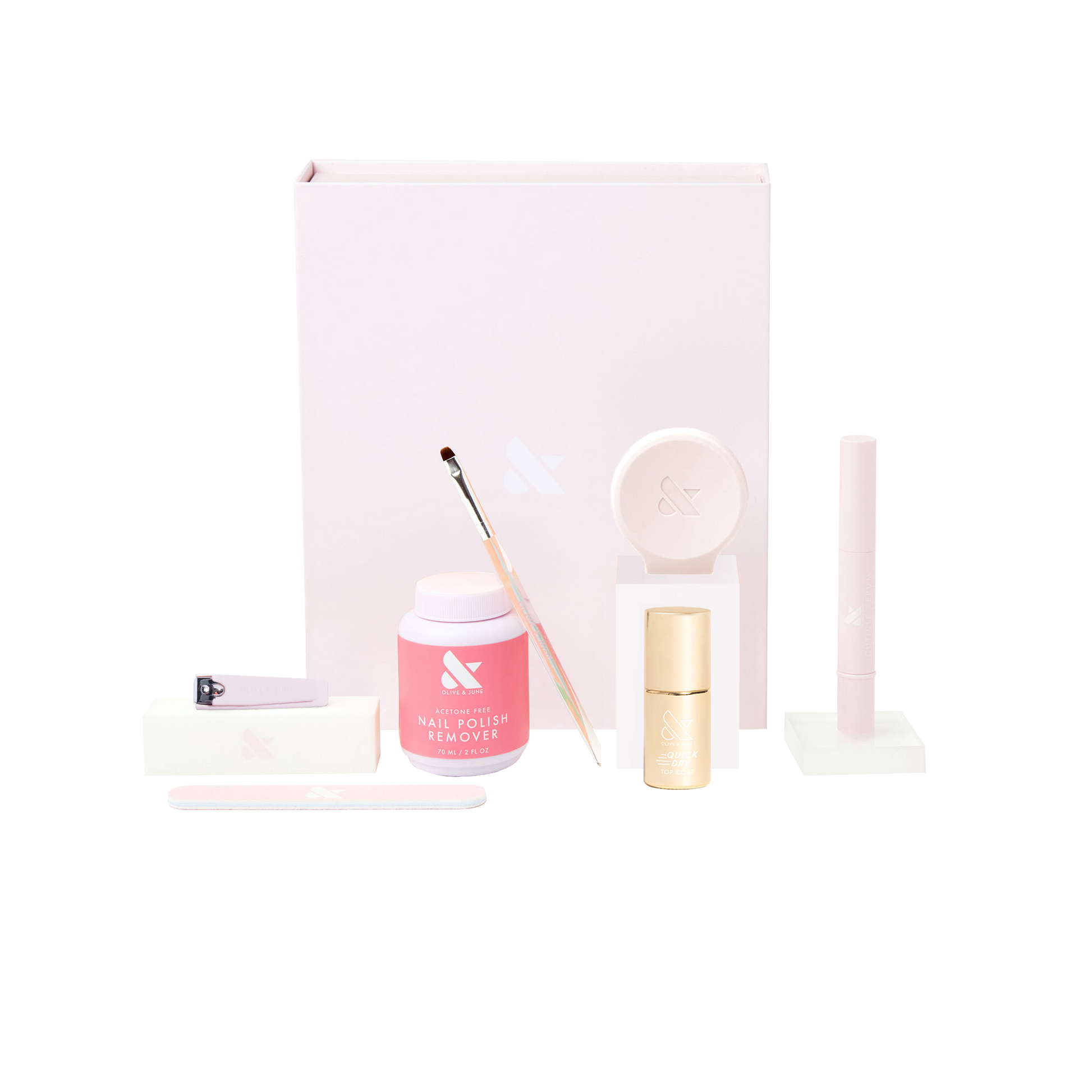 The Quick Dry Mani System - 6 Polishes with remover, brush, and tools for easy at-home manicure and quick polish drying