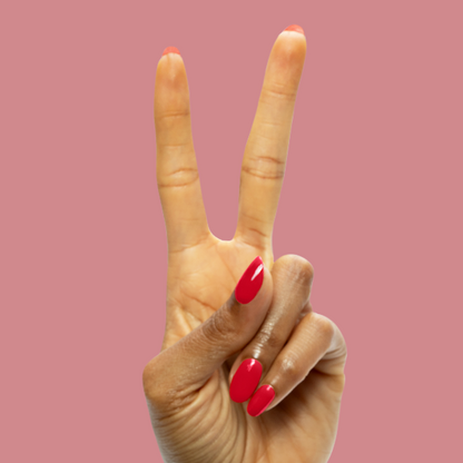 Secret Recipe - Gel vibrant blue-toned red gel polish displayed on nails with a smooth, glossy finish for polished look
