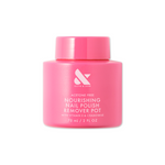 Nourishing Remover Pot in pink container for gentle nail polish removal with vitamin E and chamomile care